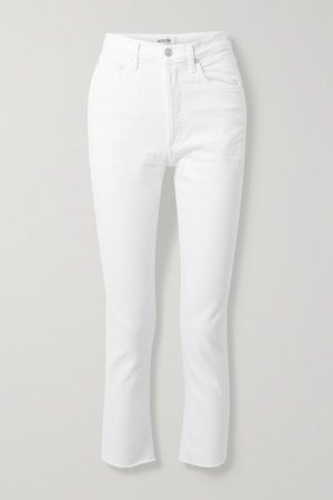 AGOLDE | Riley frayed high-rise straight-leg jeans | NET-A-PORTER.COM