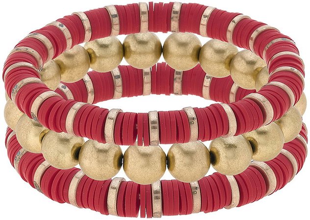 Emberly Set of 3 Beaded Stacking Bracelets