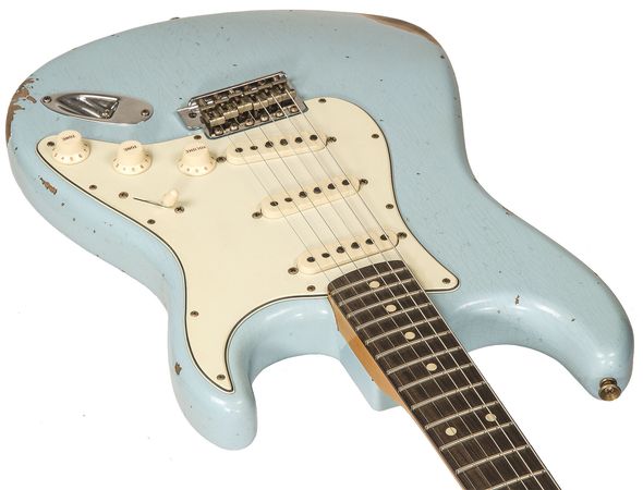 Fender Custom Shop 1960 Stratocaster Ltd #CZ549341 - relic daphne blue Solid body electric guitar blue
