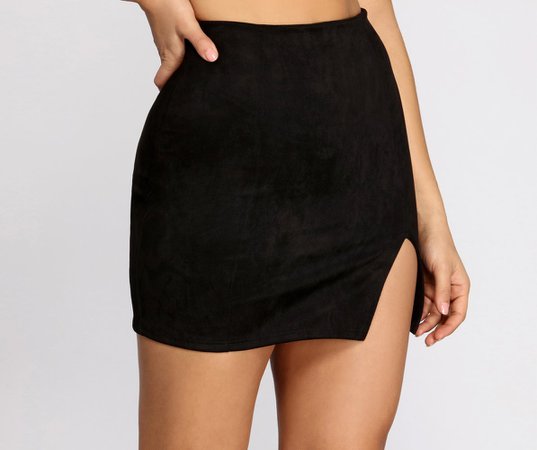 Fashionista High Waist Faux Suede Mini Skirt – Windsor