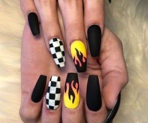 Flame acrylic nails