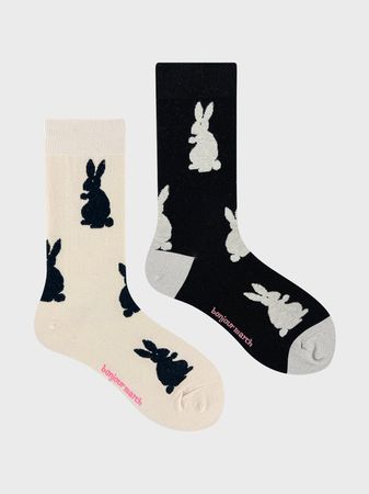 [Bonjour March봉주르마치]Black rabbit socks
