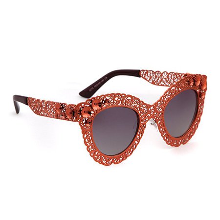 Guoxuan - Women's Pierced Sunglasses - Carving Metal Flower Frame - Fashion UV400