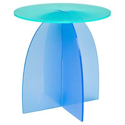 blue acrylic side table