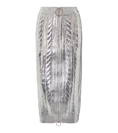 Balmain Metallic midi skirt