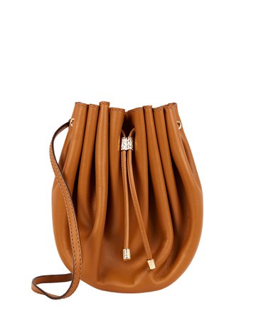 Ulla Johnson Paloma Ruched Leather Crossbody Bag | INTERMIX®