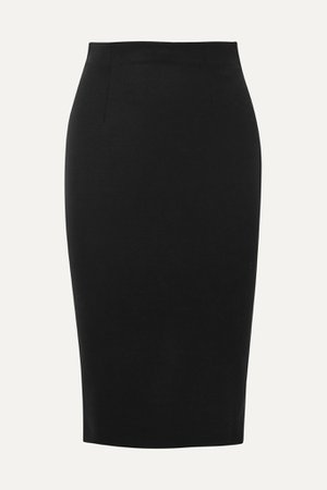 Black Grain de poudre wool pencil skirt | Alexander McQueen | NET-A-PORTER