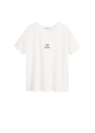 MANGO Embroidered message t-shirt