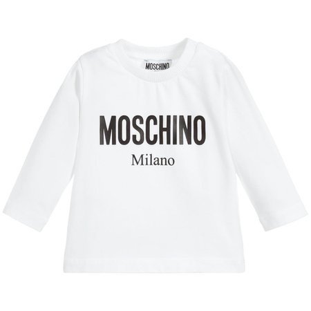 Moschino Baby - White Cotton Logo Top | Childrensalon