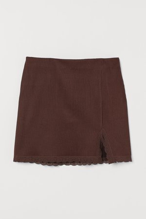 Fitted Jersey Skirt - Brown - Ladies | H&M US