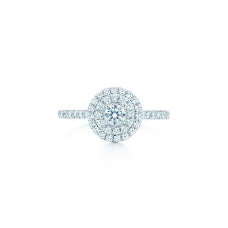 Tiffany Soleste® ring in platinum with round brilliant diamonds. | Tiffany & Co.
