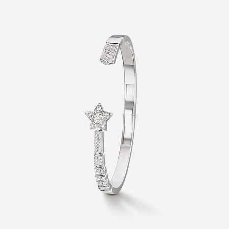 Comète bracelet - Shooting star bracelet in 18K white gold and diamonds with one center diamond - J11491 - CHANEL