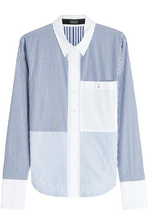 Patchwork Striped Cotton Shirt Gr. DE 36