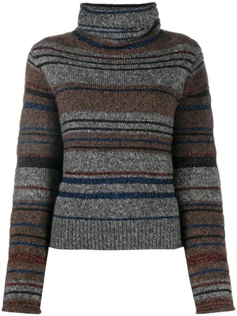 See By Chloé Turtle Neck Striped Knit Sweater - Farfetch