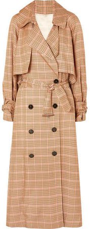 Vela Checked Twill Trench Coat - Light brown