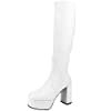 Womens GO GO Boots Platform Block High Heel Dress Costume Knee High Boots Side Zip Party Shoes For Women | Knee-High