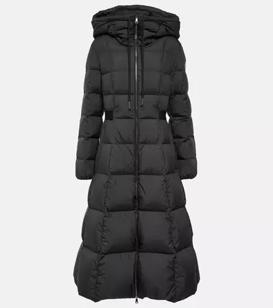 Faucon Belted Down Coat in Black - Moncler | Mytheresa