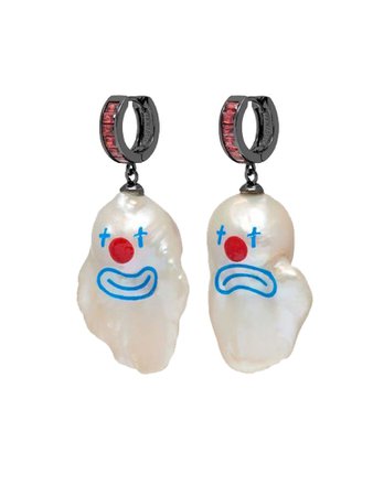 clown pearl earrings