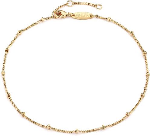 Amazon.com: MEVECCO Anklet for Women Gold Satellite Chain 14K Gold Plated Dainty Boho Beach Summer Simple Foot Jewelry Ankle Bracelet for Girls: Clothing, Shoes & Jewelry