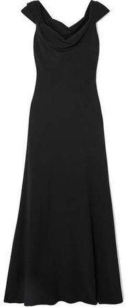 Draped Crepe Gown - Black