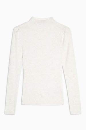 Oat Puff Sleeve Knitted Top | Topshop