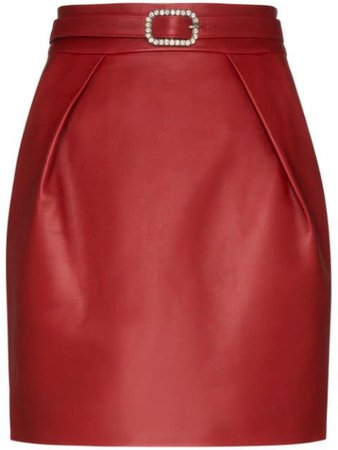 Alexandre Vauthier Crystal-Embellished Leather Mini Skirt 201LSK1200C404 Red | Farfetch
