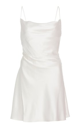 Gloria White Silk Mini Dress — Markarian