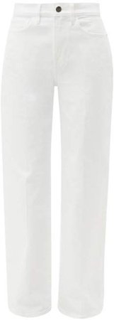 Le California Stretch Cotton Wide Leg Jeans - Womens - White