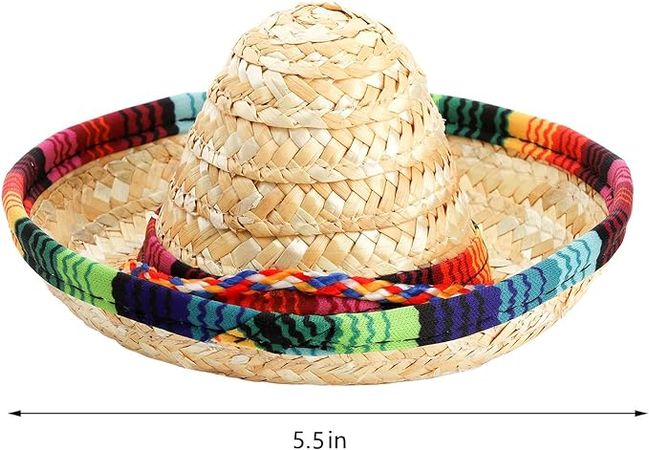 Amazon.com: Frcctre 12 Pack Mini Mexican Hat Natural Straw Sombrero Party Hats, 5.5 Inch Carnival Mexican Birthday Cinco de Mayo Party Decoration Costume Hats for Kids Dolls Pets : Toys & Games