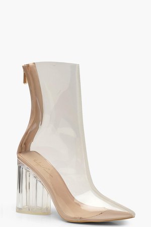 boots with clear block heel - Google Search