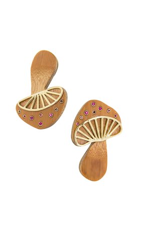 18k Yellow Gold Bamboo Mushroom Earrings By Silvia Furmanovich | Moda Operandi