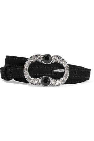 Prada | Crystal-embellished suede belt | NET-A-PORTER.COM