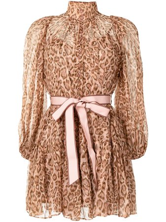 Shop ZIMMERMANN Tempo bell-sleeve mini dress with Express Delivery - FARFETCH