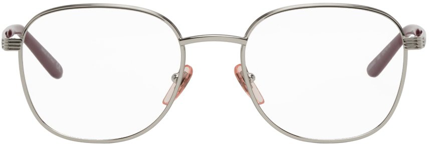 Gucci: Silver Round Glasses | SSENSE