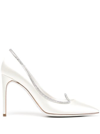 Shop René Caovilla crystal-embellished pointed pumps with Express Delivery - FARFETCH