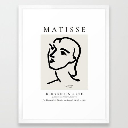 Henri Matisse Ink Portrait Framed Art Print by juliagy | Society6