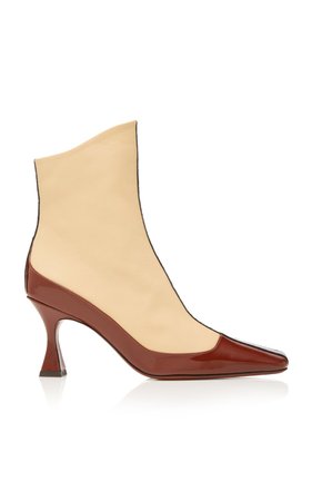Duck Patent Leather-Trimmed Ankle Boots by Manu Atelier | Moda Operandi