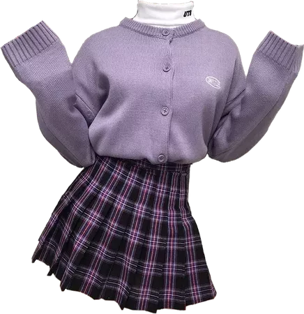 clothes fashion softgirl preppy skirt plaid purple past...
