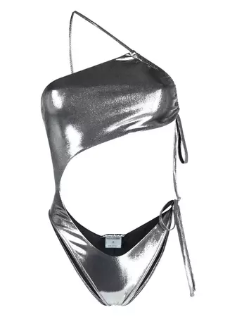 ANDREĀDAMO Asymmetric Metallic Swimsuit - Farfetch