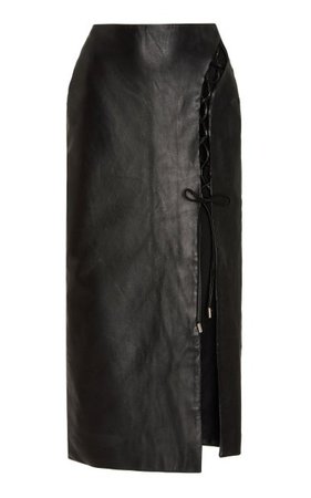 Lace-Up Leather Midi Skirt By David Koma | Moda Operandi