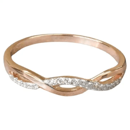 3mm 18k Rose Gold Diamond Infinity Band Wedding Ring