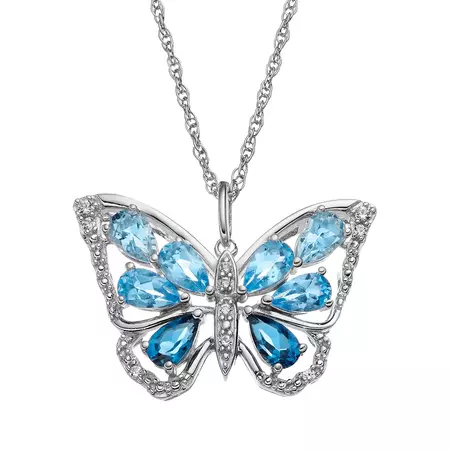 blue butterfly necklace