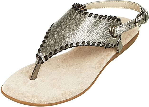 Floopi Sandals for Women | Cute, Open Toe, Wide Elastic Design, Summer Sandals| Comfy, Faux Leather Ankle Straps W/Flat Sole, Memory Foam Insole