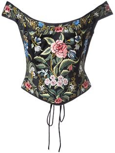 Eavis & Brown bardot tapestry embroidery bustier