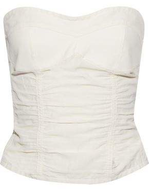 Ruched Canvas Bustier Top