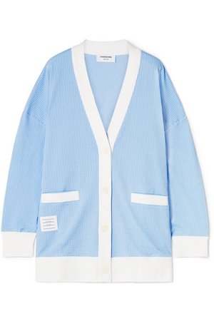 Thom Browne | Oversized cotton-blend seersucker cardigan | NET-A-PORTER.COM