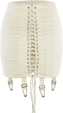 Amazon.com: CHARTOU Women's Slim Fit High Waist Lace Up Bandage Mini Pencil Tube Skirt: Clothing