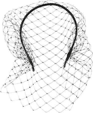 Lurrose Headband with Black Veil Hair Hoop Headband Simple Elegant Mesh Headdress for Woman Girl (Black) : Amazon.co.uk: Beauty