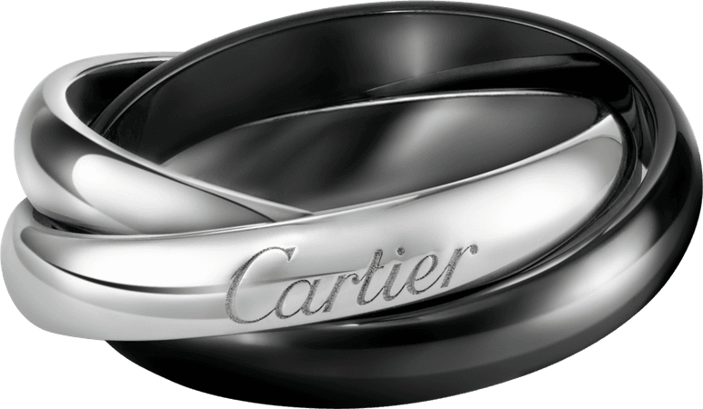 CRB4095600 - Trinity ring, classic ceramic - White gold, ceramic - Cartier