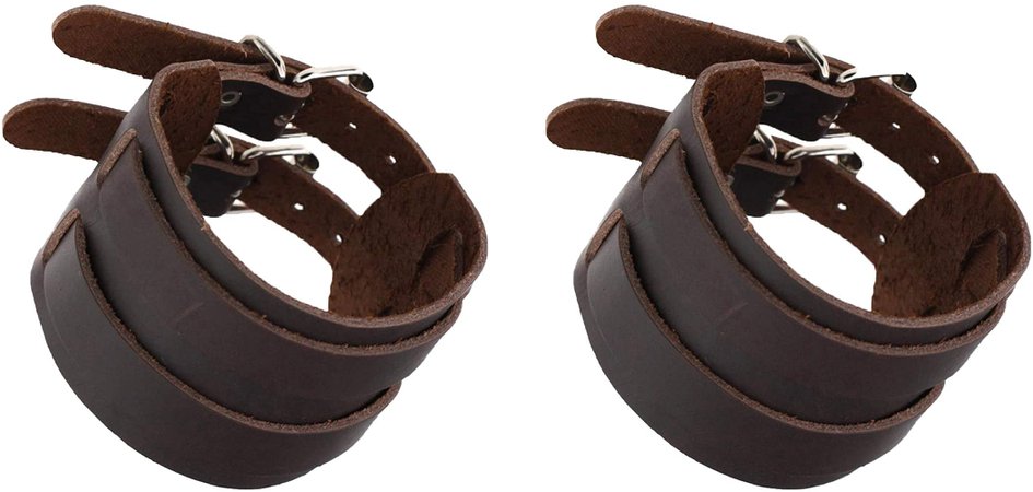 Amazon.com: Shanleaf-Cat Men's Punk Leather Wristband Women's Adjustable Gothic Rock Cuff Bracelet Wrap Bracelet (Dark coffee): Clothing, Shoes & Jewelry